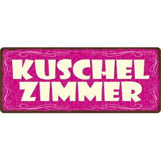 Schild Spruch "Kuschelzimmer" 27 x 10 cm Blechschild