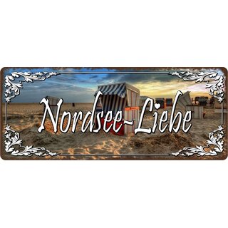 Schild Motiv "Nordsee-Liebe" 27 x 10 cm Blechschild
