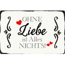 Schild Spruch "Ohne Liebe ist alles nichts" 30...