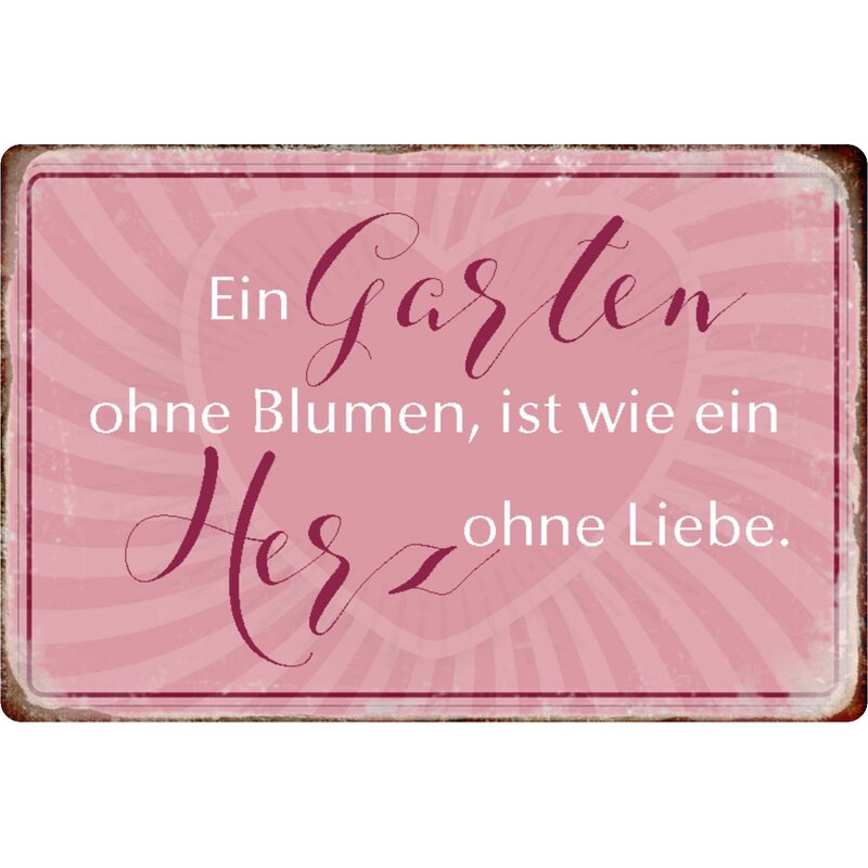 Garten Schild 'Garten Regeln' Aus Blech – 30x20 Cm, Wetterfest, Mit Montagelöchern