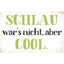 Schild Spruch "Schlau wars nicht aber cool" 30...