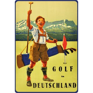 Schild Motiv "Golf in Deutschland" 20 x 30 cm Blechschild