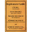 Schild Spruch "Regeln unserer Familie" 20 x 30...