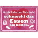 Schild Spruch "Wo die Liebe den Tisch deckt" 30...