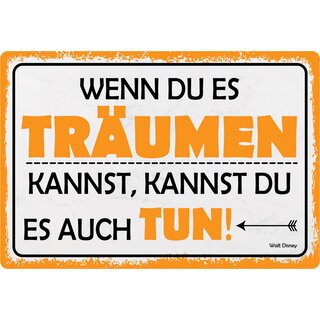 Schild Spruch "Wenn du träumen kannst, kannst du tun" 30 x 20 cm Blechschild