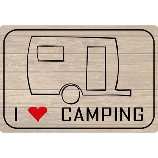 Schild Spruch "I love Camping" 30 x 20 cm Blechschild