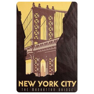 Schild Motiv "New York City The Manhattan Bridge" 20 x 30 cm Blechschild