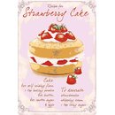 Schild Motiv "Recipe Strawberry Cake" 20 x 30...