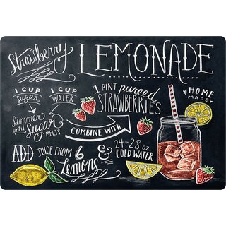 Schild Motiv "Strawberry Lemonade" 30 x 20 cm Blechschild