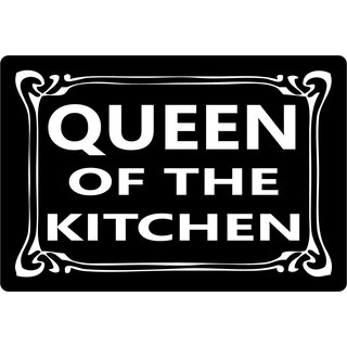 Schild Spruch "Queen of the kitchen" 30 x 20 cm Blechschild