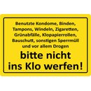 Hinweisschild "Bitte nicht ins Klo werfen" 30 x...