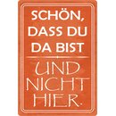Schild Spruch "Schön dass du da bist und nicht...