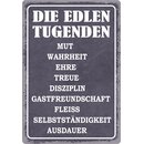 Schild Spruch "Die edlen Tugenden" 20 x 30 cm...