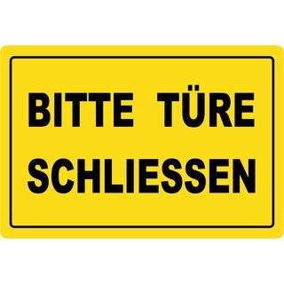 Hinweisschild "Bitte Türe schließen" 30 x 20 cm Blechschild