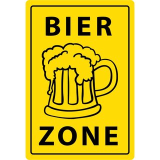 Schild Spruch "Bier Zone" 20 x 30 cm Blechschild