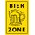Schild Spruch "Bier Zone" 20 x 30 cm Blechschild