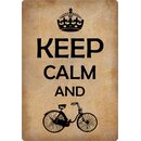 Schild Spruch "Keep calm and cycle" 20 x 30 cm...