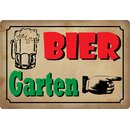 Schild Spruch "Bier Garten, rechts" 30 x 20 cm...