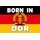 Schild Spruch "Born in DDR" 30 x 20 cm Blechschild