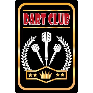 Schild Spruch "Dart Club" 20 x 30 cm Blechschild