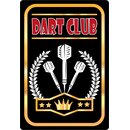 Schild Spruch "Dart Club" 20 x 30 cm Blechschild