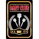 Schild Spruch "Dart Club" 20 x 30 cm Blechschild