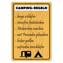 Schild Spruch "Camping-Regeln" 20 x 30 cm...