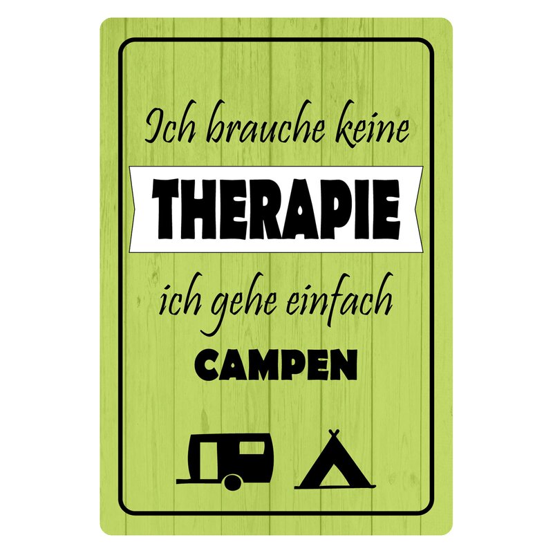 Schild Ich Brauche Keine Therapie Nur Ein Campingplatz Camper 3 Mm Al