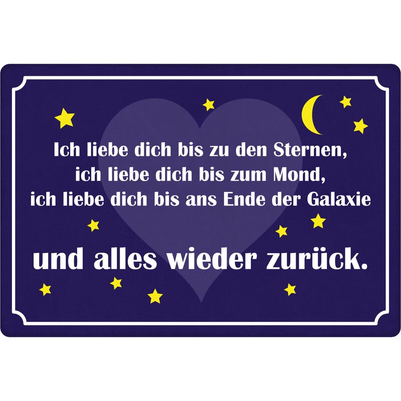 Schild Spruch "Ich liebe dich bis zu den Sternen und wieder zurück" 3