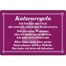 Schild Spruch "Katzenregeln Ich bin hier der...