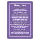 Schild Spruch "Beste Oma" 20 x 30 cm Blechschild