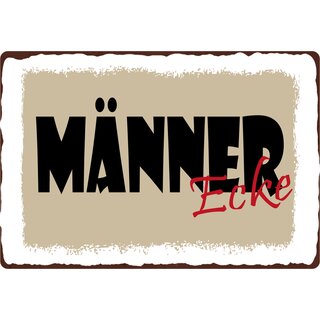 Schild Spruch "Männerecke" 30 x 20 cm Blechschild