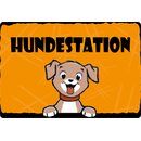 Schild Spruch "Hundestation" 30 x 20 cm...