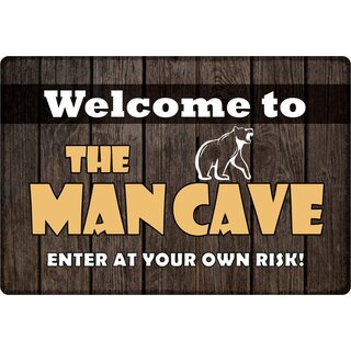 Schild Spruch "Welcome to the man cave" 30 x 20 cm Blechschild
