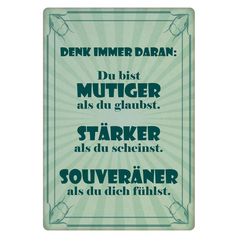 Du bist mutiger als du glaubst Motivierendes Poster für die