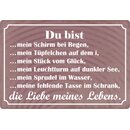 Schild Spruch "Du bist die Liebe meines Lebens"...