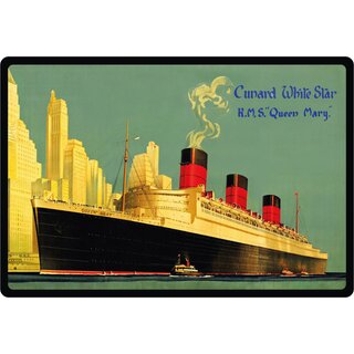 Schild Motiv "Cunard White Star RMS Queen Mary" 30 x 20 cm Blechschild