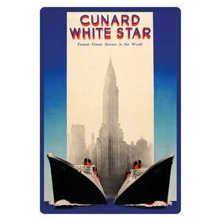 Schild Motiv "Cunard White Star" 20 x 30 cm Blechschild
