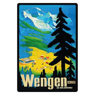 Schild Motiv "Wengen, Schweiz" 20 x 30 cm Blechschild