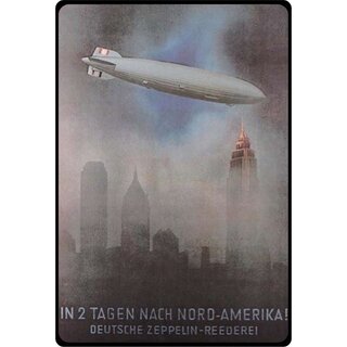 Schild Motiv "Zeppelin Nordamerika" 20 x 30 cm Blechschild
