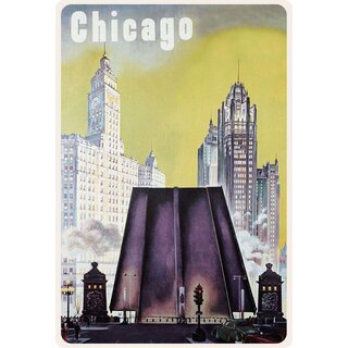 Schild Motiv "Chicago" 20 x 30 cm Blechschild