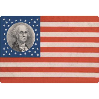 Schild Motiv US Flagge mit George Washington 30 x 20 cm Blechschild