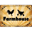 Schild Spruch "Farmhouse Hühner" 30 x 20...
