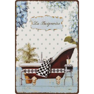 Schild Motiv "La Baignoire" 20 x 30 cm Blechschild