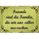 Schild Spruch "Freunde sind Familie die wir uns...