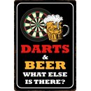 Schild Spruch "Darts and beer what else is...