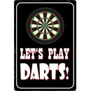 Schild Spruch "Lets play Darts" 20 x 30 cm...