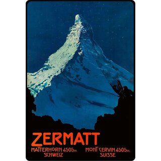 Schild Motiv "Zermatt Matterhorn 4505 m Schweiz" 20 x 30 cm Blechschild