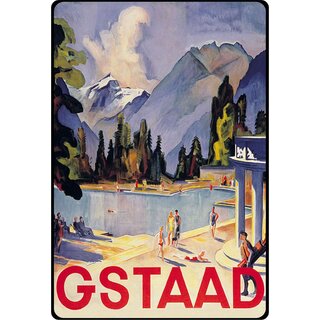 Schild Motiv "Gstaad Schweiz" 20 x 30 cm Blechschild