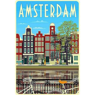 Schild Motiv "Amsterdam" 20 x 30 cm Blechschild